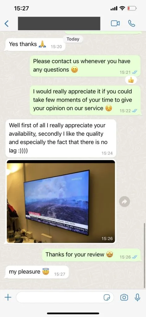 WhatsApp Customer Chat Screenshot 2 for huluxtv IPTV Support