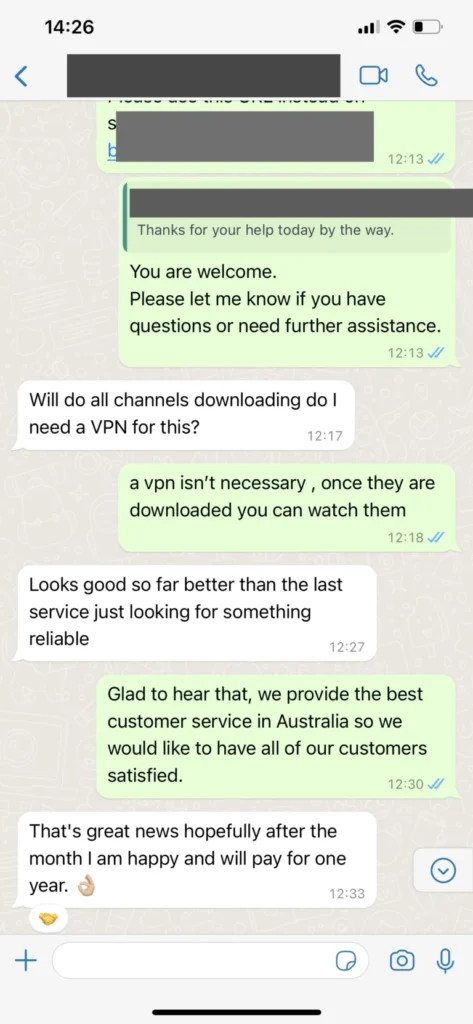 WhatsApp Customer Chat Screenshot 3 for huluxtv IPTV Support